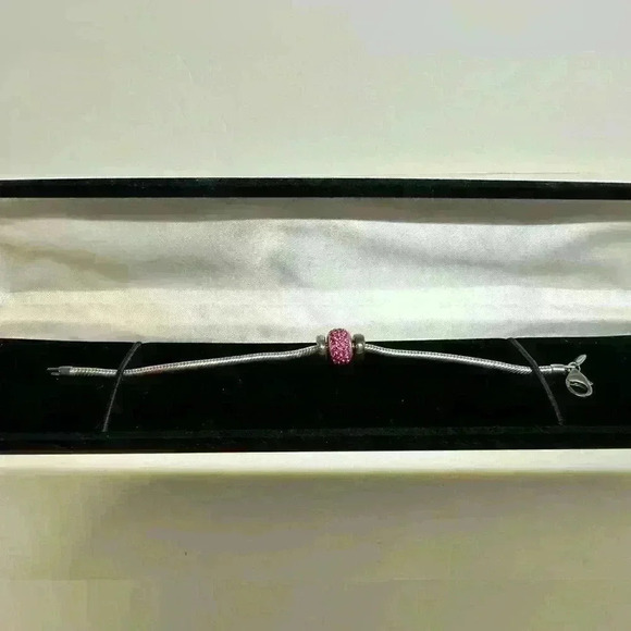 Sterling Silver Reflection Bead Bracelet 7” October Birthstone - Picture 2 of 4